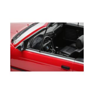 BMW 325i Convertible Bright Red 308 1986 OttO mobile 1:18 Resinemodell (Türen, Motorhaube... nicht zu öffnen!)